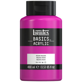BASICS ACRYLIC COLOR 400ML SQUEEZE BOTTLE MEDIUM MAGENTA