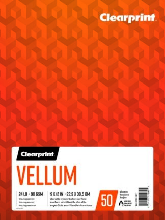 CLEARPRINT TRACING VELLUM PAD 50SH 90G 9X12