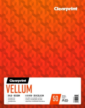 CLEARPRINT TRACING VELLUM PAD 50SH 90G 11X14