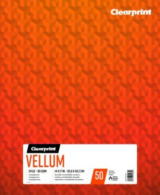 CLEARPRINT TRACING VELLUM PAD 50SH 90G 14X17