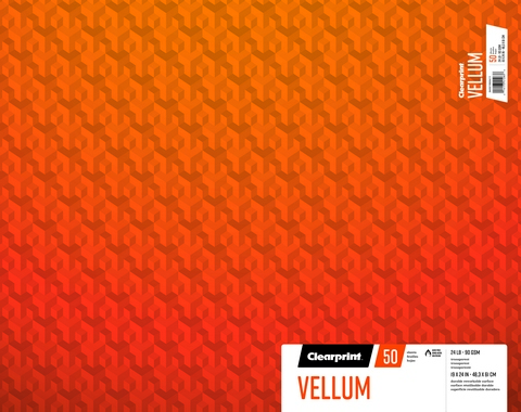 CLEARPRINT TRACING VELLUM PAD 50SH 90G 19X24
