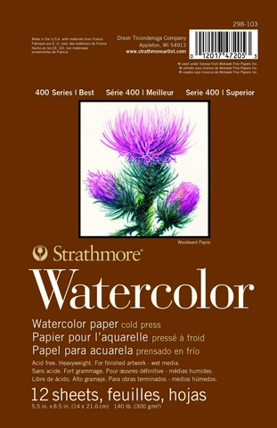 400 SERIES WATERCOLOR COLD PRESS TAPE SIDE 12 SHEET 5.5X8.5