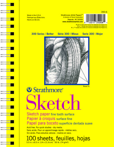 SKETCH SPIRAL PAD 50LB 100 SHEETS 5.5X8.5