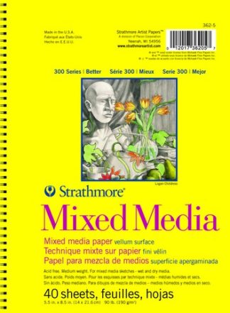 MIXED MEDIA MICRO PERFORATED SPIRAL 90LB 40 SHEETS 5.5 X 8.5