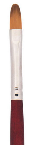 VELVETOUCH GOLDEN TAKLON SHORT HANDLE FILBERT 8