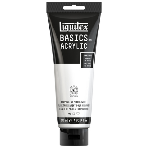 LIQUITEX BASICS ACRYLIC COLOR 250ML TUBE TRANSPRNT MIX WHITE