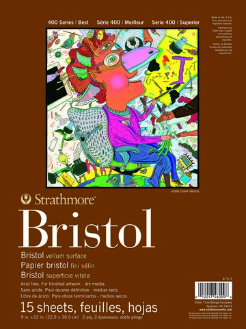 BRISTOL 2 PLY VELLUM TAPE SIDE 15 SHEETS 100LB 9X12