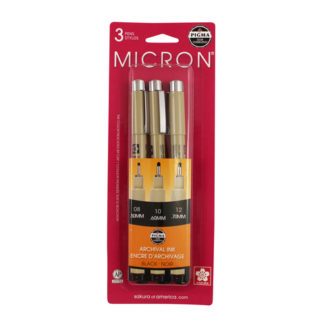 PIGMA MICRON BLACK PEN SET OF 3