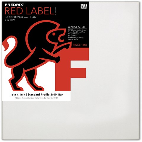 ARTIST SERIES RED LABEL STRETCH CANVAS 16X16 11/16 BARS