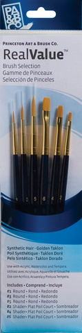 BRUSH SET GOLDEN TAKLON LH ROUND 1 3 5 SHADER 2 4 6