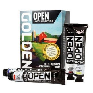 GOLDEN OPEN ACRYLIC LANDSCAPE 9PC SET