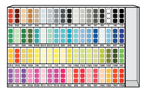 216PC COPIC ORIGINAL 72 COLOR ASSORTMENT A