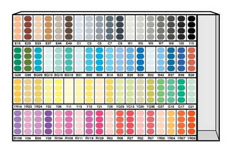 216PC COPIC SKETCH 72 COLOR ASSORTMENT A