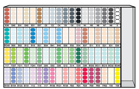 216PC COPIC SKETCH 72 COLOR ASSORTMENT B