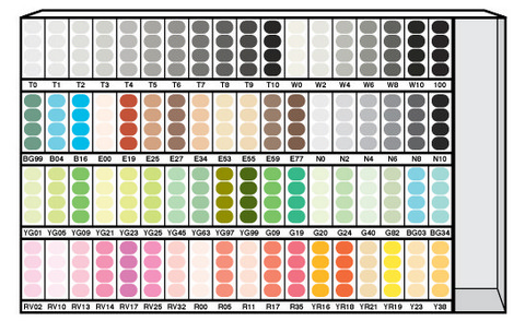 216PC COPIC SKETCH 72 COLOR ASSORTMENT C