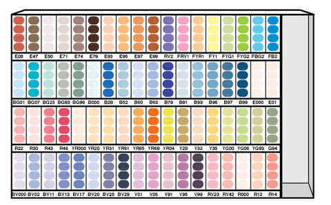 216PC COPIC SKETCH 72 COLOR ASSORTMENT D