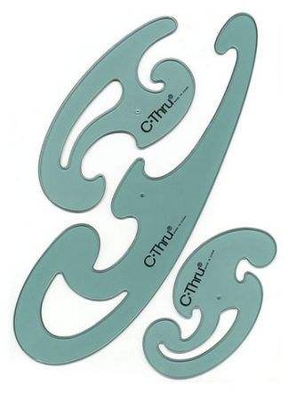 FRENCH CURVE 3 PIECE SET 5 1/2 INCH 6 1/2 INCH 12 1/2 INCH