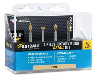 1/8" Shank Kutzall Fine Gold Carbide - 4 piece kit 1/8" 18FK02