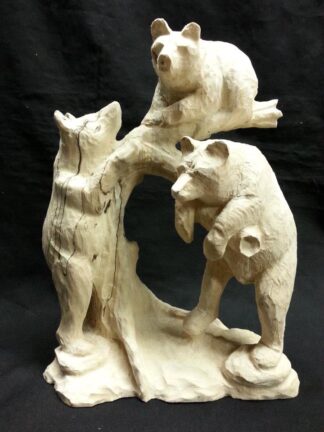 Basswood Rough-out by Gene Webb - Three Bears <P> 11 1/2 " x 5 " x 4"